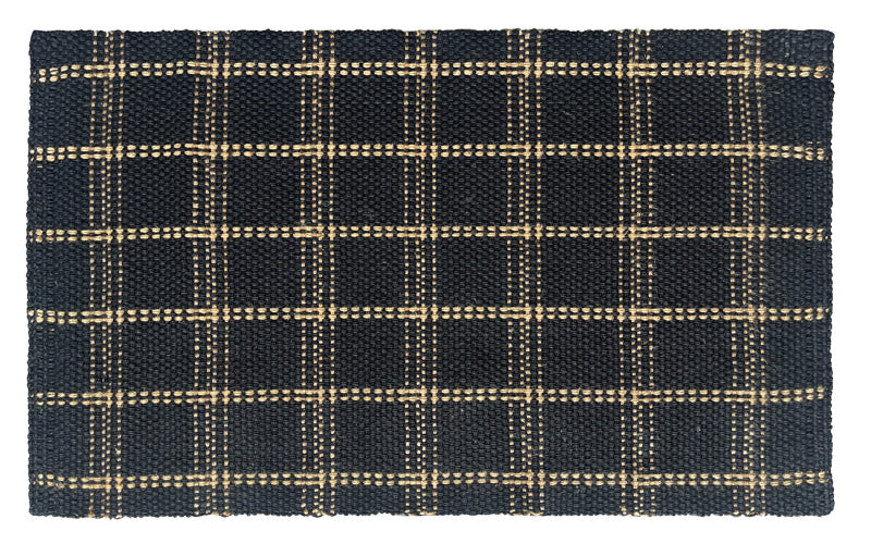 Black Natural Plaid Jute Underlay
