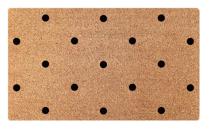 Black Polka Dot Embossed Coir Doormat
