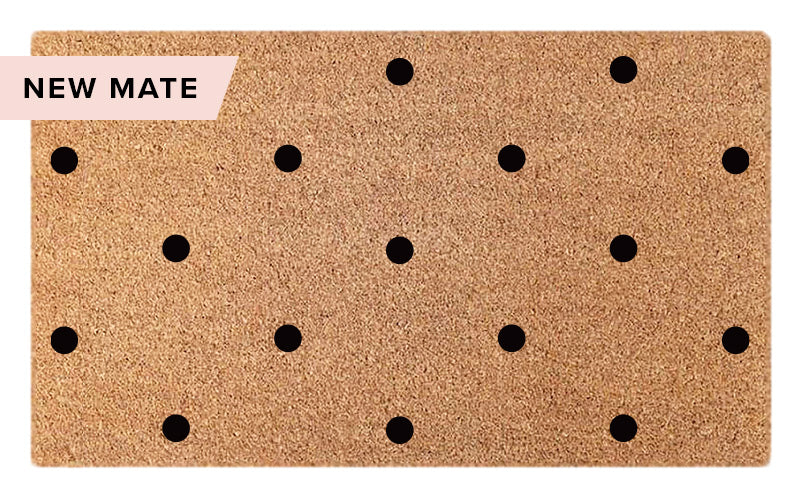 Black Polka Dot Embossed Coir Doormat