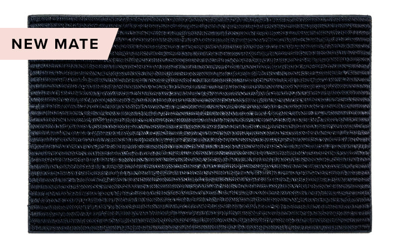 Black Durable Ribbed Doormat