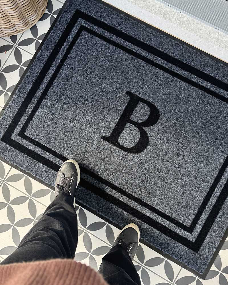 Elements Embossed Double Border Initial - 2 Colour Options