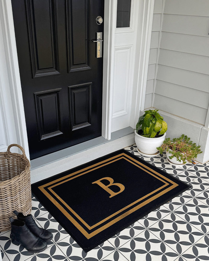 Elements Embossed Double Border Initial - 2 Colour Options