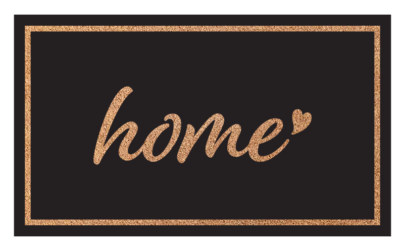 Home is Where the Heart is Black Natural Printed