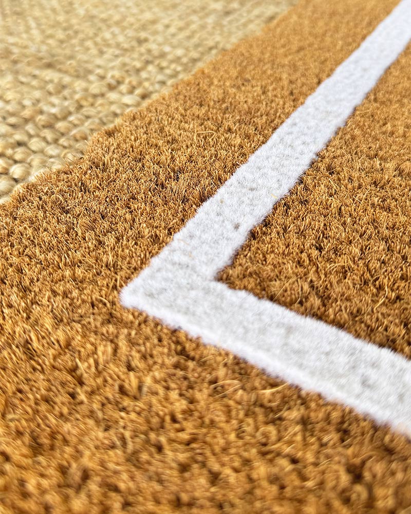White Border Embossed Coir Doormat