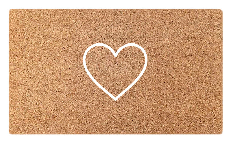 White Heart Embossed Coir
