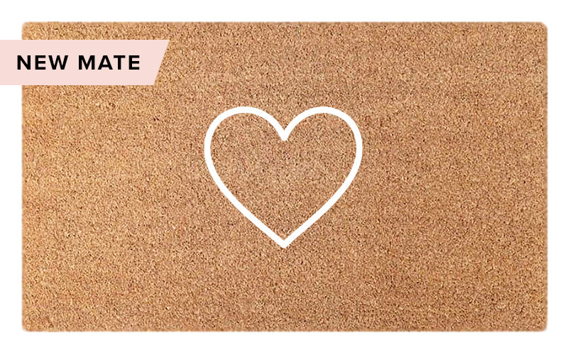 White Heart Embossed Coir Doormat