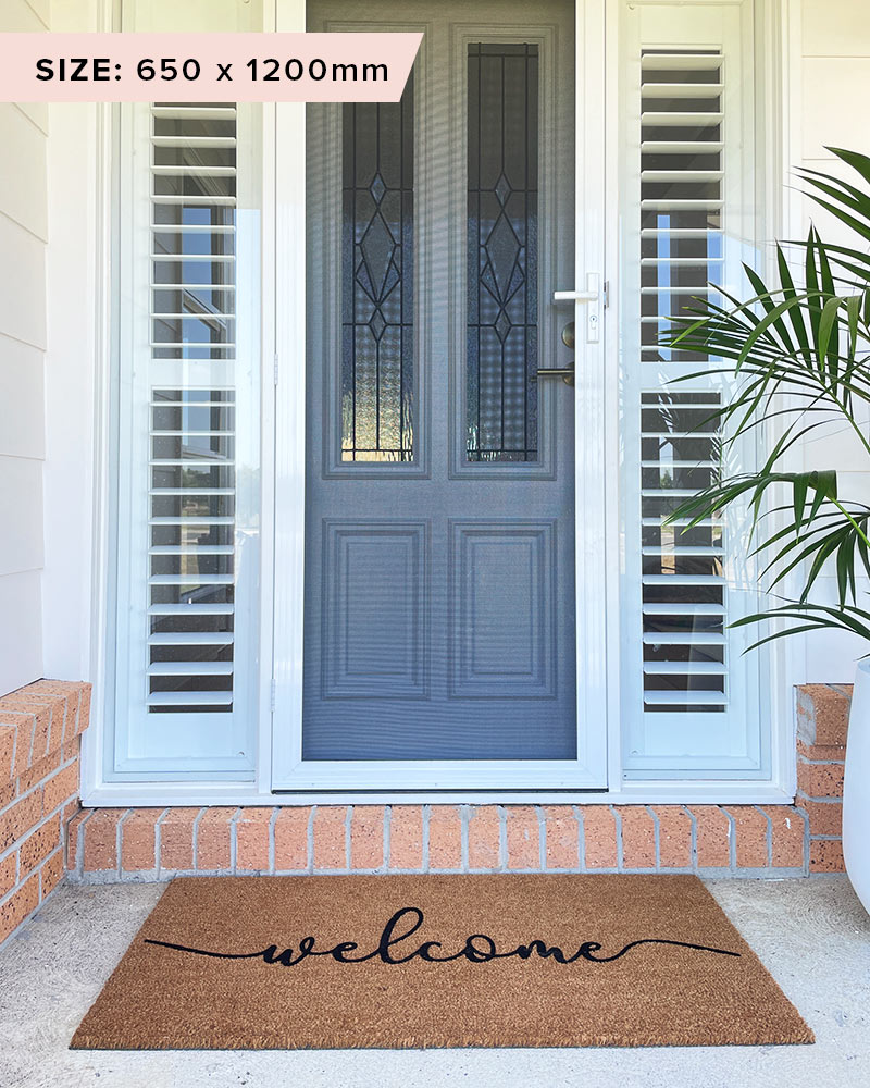 Cursive Welcome Doormat Embossed
