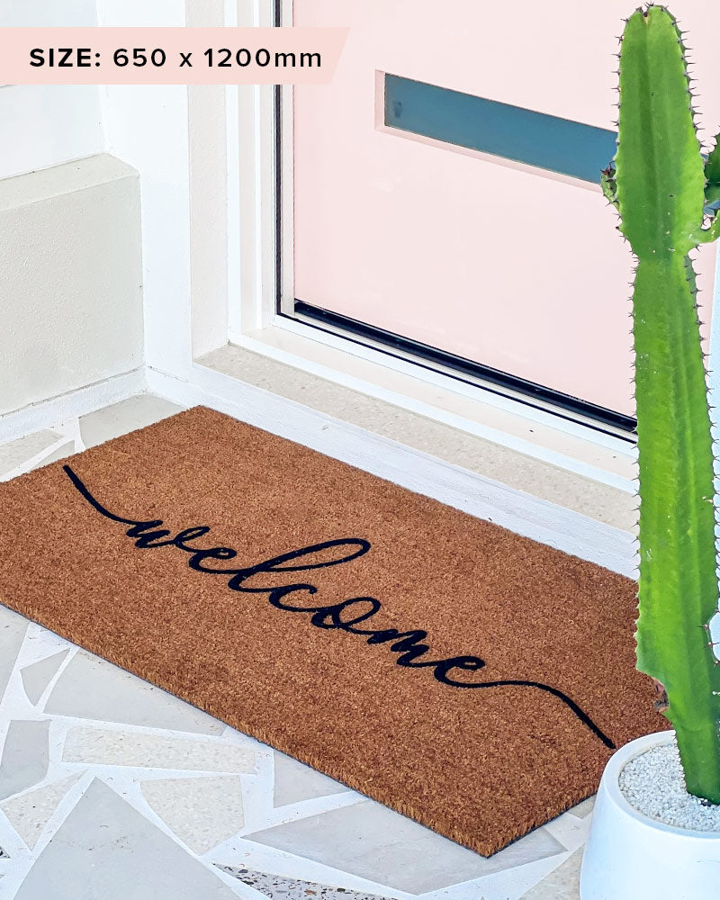 Cursive Welcome Doormat Embossed