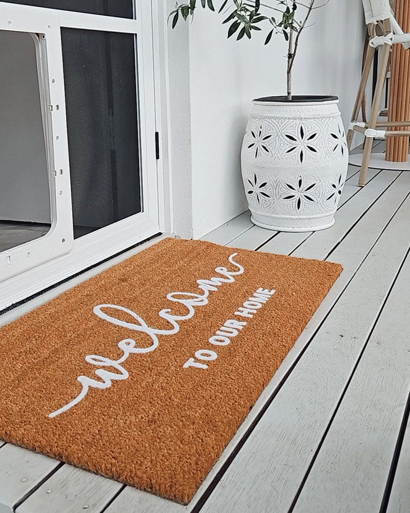 Welcome to Our Home - White Embossed