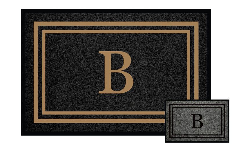 Elements Embossed Double Border Initial - 2 Colour Options