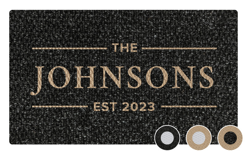 Custom Everlast Inlay Surname Doormat - 4 Colour Combinations