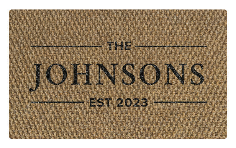 Custom Everlast Inlay Surname Doormat - 4 Colour Combinations