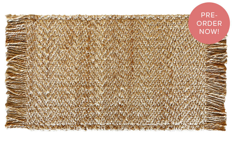 Herringbone Jute Mat - Natural