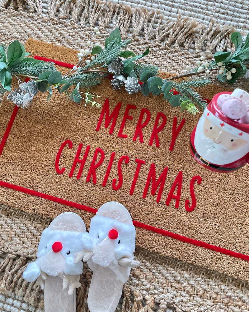 Red Merry Christmas Doormat