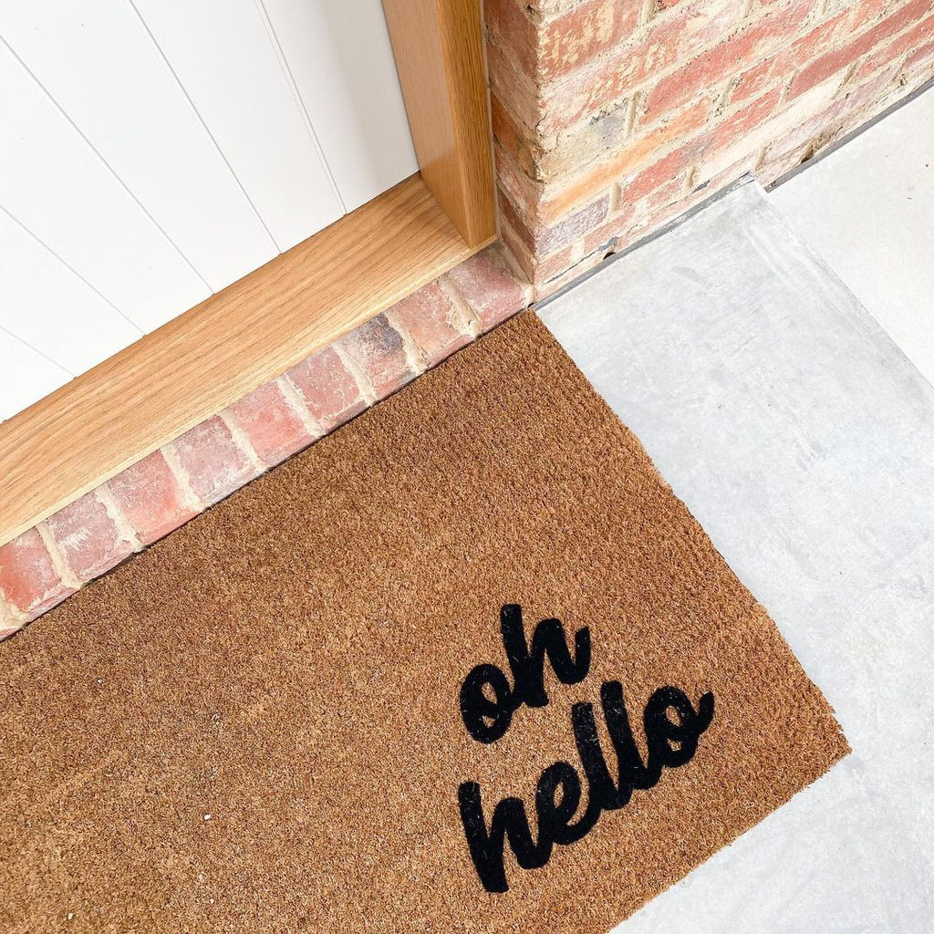 Oh Hello Doormat Embossed
