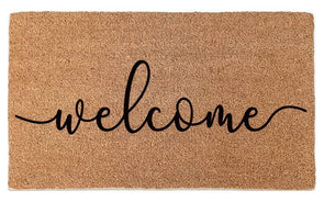 Cursive Welcome Doormat Embossed